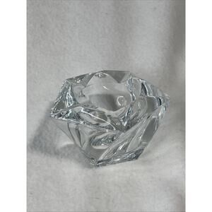 Star Tornado 24% Lead Crystal Candle Votive Holder 4"x4"x2.25" USA